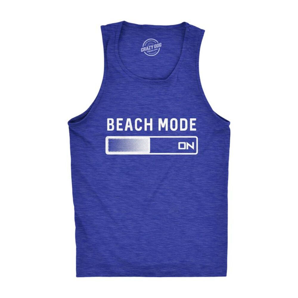 Mens Beach Mode Fitness Tank Funny Vacation Holiday Travel Summer Graphic